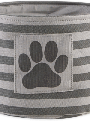Bone Dry Pet Storage Collection Behälter mit gestreiften Pfotenflecken, klein, rund, Grayz, mittelgroße Rassen