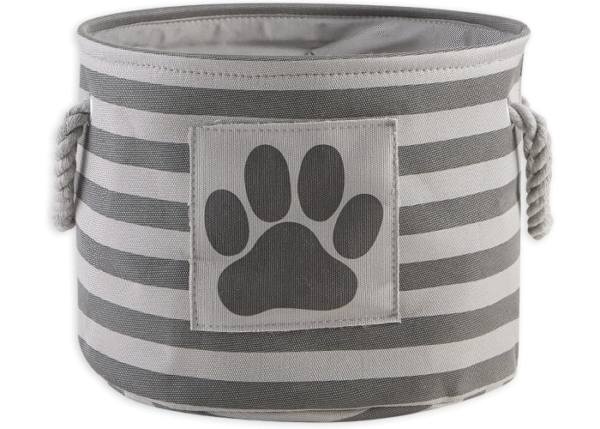 Bone Dry Pet Storage Collection Behälter mit gestreiften Pfotenflecken, klein, rund, Grayz, mittelgroße Rassen
