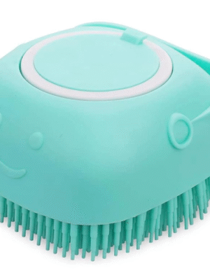 Haustier-Bade-Massagebürste für Welpen, Hunde und Katzen, Fellpflege, Reinigung, weich (blau)