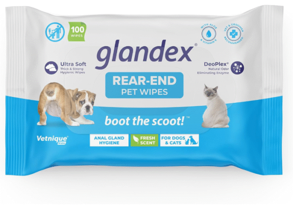 Vetnique Labs Glandex Hundetücher für Haustiere, Reinigung und Desodorierung der Analdrüsen, Hygiene für Hunde