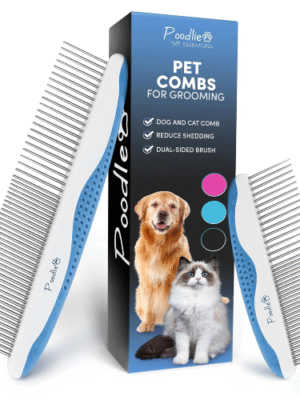 Pudel-Hundekämme zur Fellpflege | 2er-Pack | Zähne aus Edelstahl entfernen mühelos Schmutz